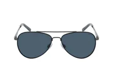 Lentes de sol INVU modelo B1306B, estilo aviador, con montura metálica color gris plomo y cristales polarizados negros.