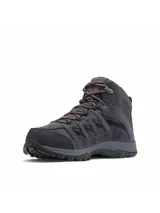 Botas de trekking Columbia Crestwood Mid Wtpf, de color gris, con cordones y suela Omni-Grip. Fabricadas con una combinación de cuero, malla y cinchas, con tecnología impermeable y transpirable.
