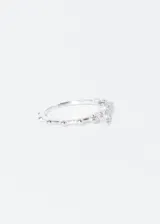 Anillo de plata 925 con una cruz de zirconias y esferas.