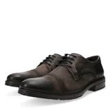 Zapato de vestir tipo derby Democrata modelo Astro, confeccionado en cuero con acabado envejecido, cierre mediante cordones y suela de goma con relieve.