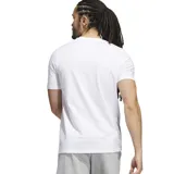 Remera blanca de hombre Adidas con logo estampado en el pecho.