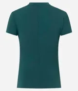 Remera deportiva de microfibra con cuello redondo y manga corta, de corte ajustado al cuerpo.
