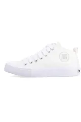 Championes John Foos de media bota 164 de lona, color negro con cordones y suela en tono beige.