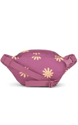 Riñonera negra de la marca JanSport, modelo Fifth Avenue, con parche frontal de la marca y cierres metálicos.