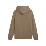 Buzo hoodie Puma CLASS Washed, color marrón topo con efecto lavado. Tiene capucha con cordón ajustable, bolsillo tipo canguro y logo Puma Sports Club estampado en blanco en el pecho.