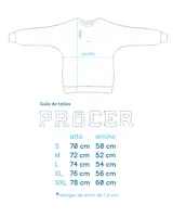 Buzo de algodón con diseño inspirado en la indumentaria deportiva uruguaya de 1995. Presenta un diseño de bloques de color con franjas diagonales en contraste, cuello redondo y bordado en el pecho. Cuenta con puños y cintura acanalados.