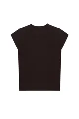 Camiseta básica entallada de manga corta, confeccionada en tejido elástico de punto de color amarillo claro. Cuenta con cuello redondo y diseño liso.