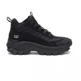 Botines Caterpillar Intruder de caña baja, color negro, con cordones y suela de goma gruesa.