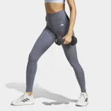 Calza de entrenamiento Adidas de tiro alto, confeccionada en tejido elástico con tecnología AEROREADY. Presenta un diseño ceñido con costuras selladas, cintura elástica de ajuste seguro y un bolsillo oculto en el muslo.