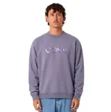 Buzo de cuello redondo color violeta con calce regular, confeccionado en algodón, con la palabra "Critical" bordada en el pecho.