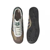 Championes Adidas SL72, color marrón con detalles en azul marino, blanco y verde.