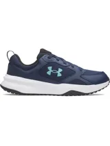 Championes de entrenamiento Under Armour modelo Charged Edge, color azul marino con logo en celeste y entresuela blanca. Presentan una combinación de malla transpirable con revestimientos de cuero y material sintético para mayor estabilidad, plantilla Ortholite y suela de goma resistente.