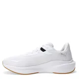 Championes de running Puma Skyrocket Lite, color blanco con detalles en negro y suela de goma color caramelo. Presentan un diseño de malla transpirable, cierre con cordones y amortiguación ligera.