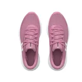 Championes de running Under Armour modelo Surge 3, color rosado con suela blanca y logo de la marca en blanco en el lateral.
