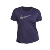 Remera deportiva Nike Dri-FIT color azul con logo Swoosh estampado en el pecho.