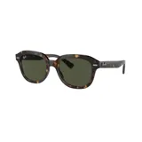Lentes de sol Ray-Ban de acetato color carey con forma cuadrada y lentes verdes.