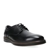 Zapato de vestir tipo derby Democrata modelo James, confeccionado en cuero con textura granulada, cordones al tono y suela de goma con detalle de costura perimetral.