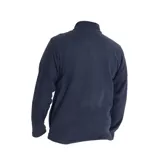 Campera polar de microfibra negra con cierre frontal y logo de Caterpillar bordado en el pecho.