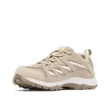 Championes de trekking Columbia modelo Crestwood, color beige con detalles en blanco. Confeccionados en una combinación de cuero y malla, cuentan con tecnología impermeable Omni-Tech, entresuela TechLite para amortiguación y suela Omni-Grip para tracción en diversos terrenos.