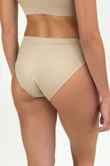 Pack de dos bombachas de algodón color beige con elástico fino en la cintura.