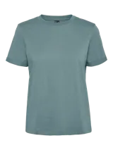 Remera de algodón orgánico con cuello redondo y mangas cortas, de calce regular.