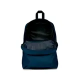 Mochila Jansport modelo Beyond Pack, color azul marino, con compartimento principal amplio, bolsillo frontal con cierre y correas acolchadas.