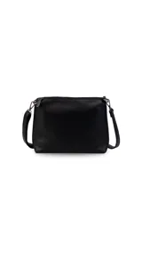 Cartera tipo hobo de cuero sintético color tostado, con diseño de hombro, costuras verticales decorativas y monedero pequeño extraíble a tono.