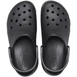 Zuecos Crocs Classic Platform color negro, con suela de plataforma elevada y tira trasera ajustable.
