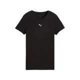 Remera de manga corta Puma línea Essentials, color negro, con cuello redondo y logo de la marca bordado en el centro del pecho.