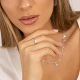 Anillo solitario de plata 925 con piedra de la luna rectangular.