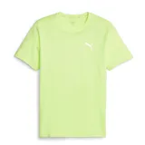 Remera deportiva Puma de manga corta y cuello redondo, color amarillo neón, con logo de la marca estampado en blanco en el pecho.