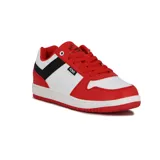 Championes Pony City Wings de cuero blanco con detalles en rojo y negro.