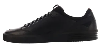 Zapatos casuales Freeway modelo Marshall, color negro, confeccionados en cuero con detalles en malla y suela de goma. Presentan un diseño de cordones elásticos y etiqueta con la inscripción 'ultra light' en la lengüeta.