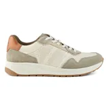 Zapatillas urbanas Hanker Coppi de cuero color beige con detalles en marrón y perforaciones decorativas.