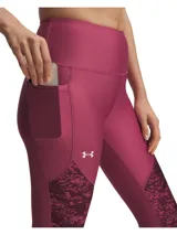 Calza deportiva de tiro alto con paneles estampados en los laterales. Confeccionada en tejido elástico y transpirable que absorbe el sudor, cuenta con cintura antideslizante y bolsillo lateral.