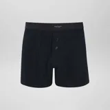 Pack de tres boxers negros lisos con cintura elástica con la inscripción 'Underwear Collection' y un botón decorativo.