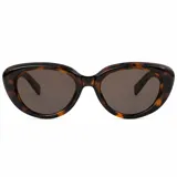 Lentes de sol con armazón ovalado de policarbonato en color negro brillante y cristales oscuros con protección UV400.