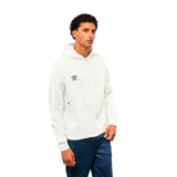 Canguro deportivo Umbro color blanco, con capucha ajustable mediante cordones, bolsillo frontal y logo de la marca bordado en el pecho.