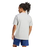 Remera de algodón gris jaspeado con cuello redondo, mangas cortas y logo de la marca estampado en el centro del pecho.