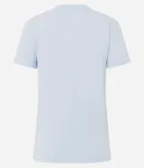 Remera básica de cuello redondo y manga corta con detalle de dobladillo, confeccionada en algodón suave.
