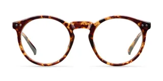Lentes blueblocker Kubu Tigris con montura redonda de carey y lentes transparentes CR39 sin graduación. Protegen de la luz azul y los rayos UV400. Fabricados con material bio-based G850.
