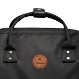 Mochila Cabaia modelo Adventurer Berlin, color negro, con sistema MOLLE para sujetar bolsillos delanteros y laterales, compartimento acolchado para tablet o PC, correa para sujetar a la maleta y tirantes acolchados antitranspirantes.