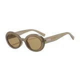 Lentes de sol unisex color marrón con marco ovalado de plástico reciclado y filtro UV400.