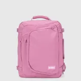 Mochila de viaje Bubba, color rosado, con diseño funcional de cabina. Cuenta con compartimento principal amplio, bolsillo frontal con cierre, correas de compresión laterales, asa superior reforzada y compartimento acolchado para notebook.