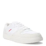 Championes blancos acordonados, con detalles en negro en el talón y en el lateral exterior.