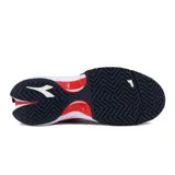 Championes deportivos Diadora Finale AG, color gris con detalles en azul, negro y amarillo flúor.