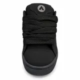 Zapatillas Airwalk modelo Rewind Black, color negro, con diseño urbano de cordones gruesos y detalle de logo circular en el talón.