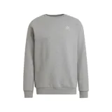 Buzo gris de corte clásico con cuello redondo y logo Adidas bordado en el pecho.