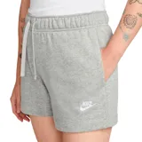 Short deportivo Nike de mujer, color gris melange, de tiro medio, con cintura elástica ajustable con cordón y logo bordado en la pierna.