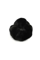 Colero para el pelo de textura suave y peluda, color negro, con diseño voluminoso.
